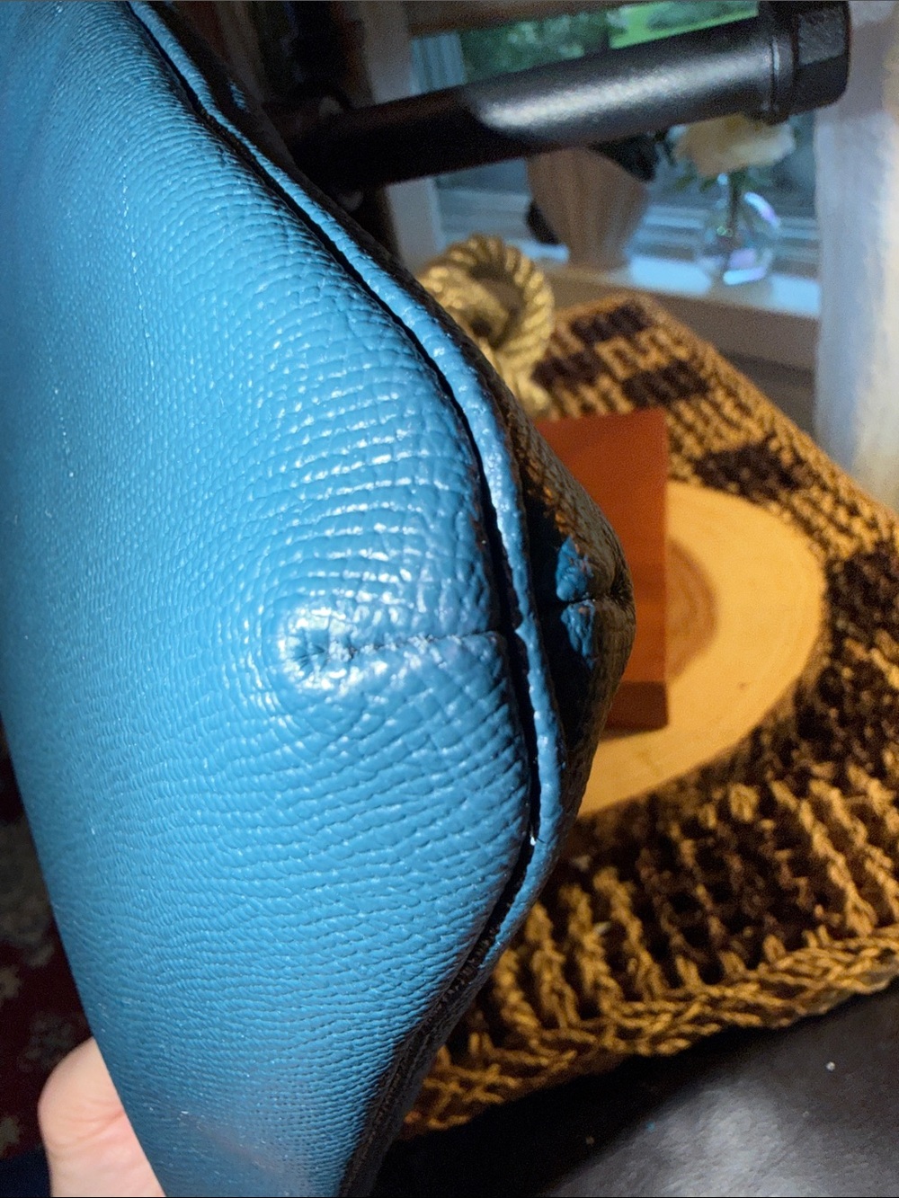 Coach Teal Blue Crossgrain Leather Crossbody File Bag C1556 New - Picture 7 of 11